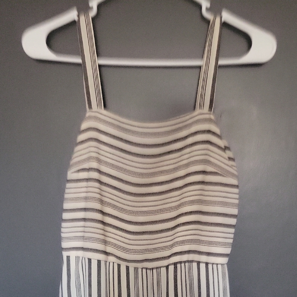 Japna Black and White Striped Jumpsuit